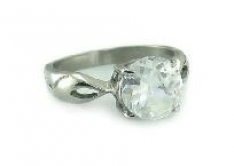Edelstahlring mit Zirkonia, ESR 002