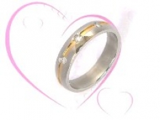 Edelstahlring mit Zirkonia, ESR 009
