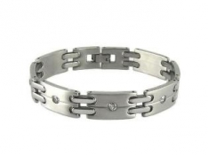 Edelstahlarmband mit Zirkonia, ESS 006